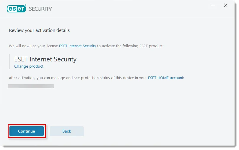 ادامه فرایند نصب ESET NOD32
