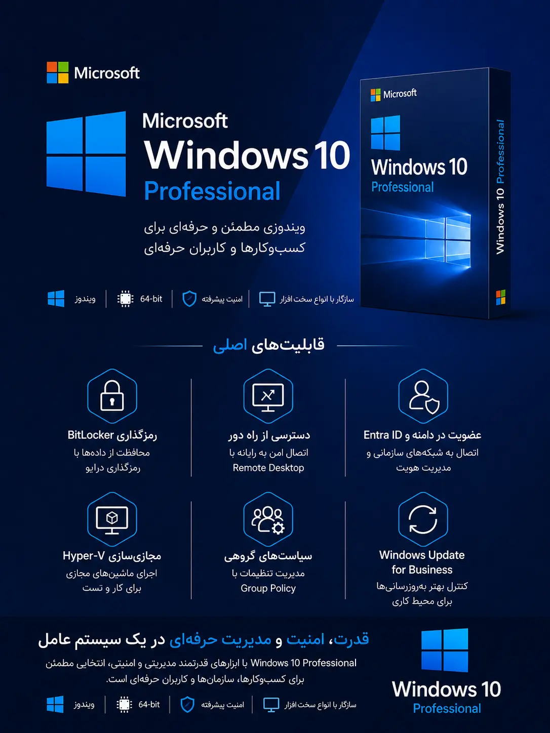 خرید Microsoft Windows 10 - لایسنس اورجینال با قیمت مناسب